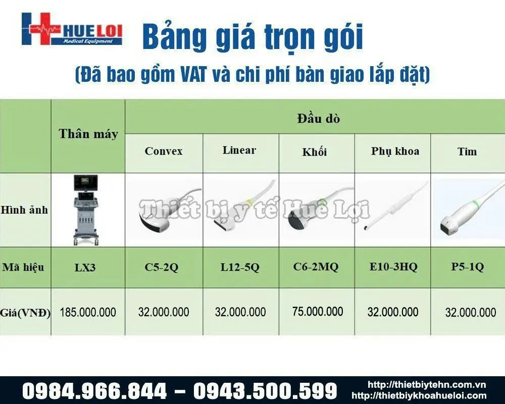 bảng giá máy siêu âm hình ảnh lx3