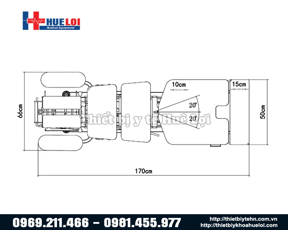 Kích thước các phần đệm giường tác động cột sống toàn thân EL07B