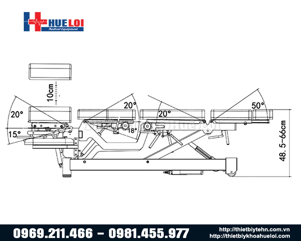 Cấu tạo chi tiết giường nắn chỉnh xương EL08B