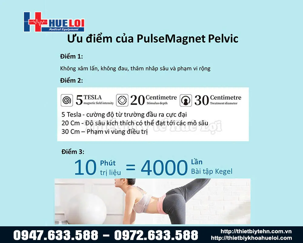 Ưu điểm của máy từ trường phục hồi chức năng cơ sàn chậu