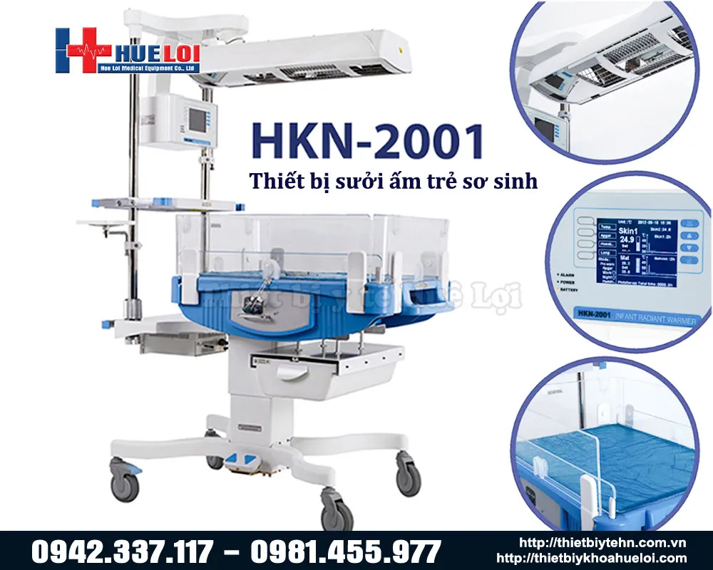 Giường sưởi ấm trẻ sơ sinh tích hợp đèn chiếu vàng da HKN-2001 - NINGBO-DAVID