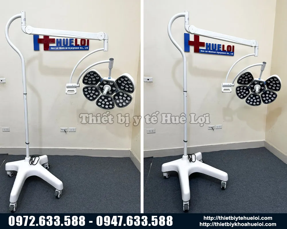 Đèn mổ không hắt bóng 5 cánh di động