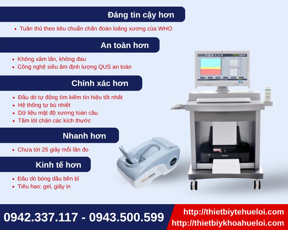Những ưu điểm nổi bật của máy đo mật độ xương gót chân bằng sóng siêu âm