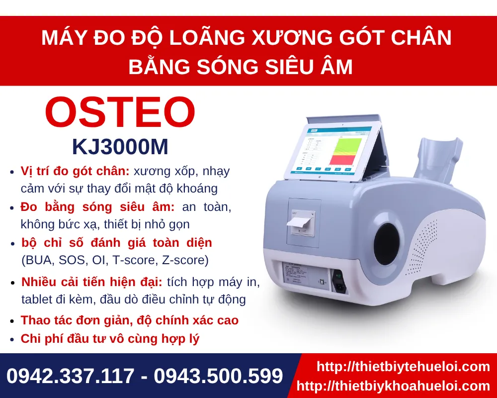 MÁY ĐO MẬT ĐỘ XƯƠNG GÓT CHÂN BẰNG SÓNG SIÊU ÂM OSTEOKJ3000M CAO CẤP