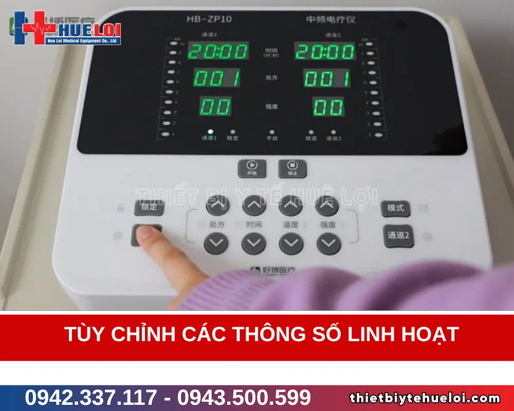 Màn hình điều khiển máy điện xung trung tần 2 kênh