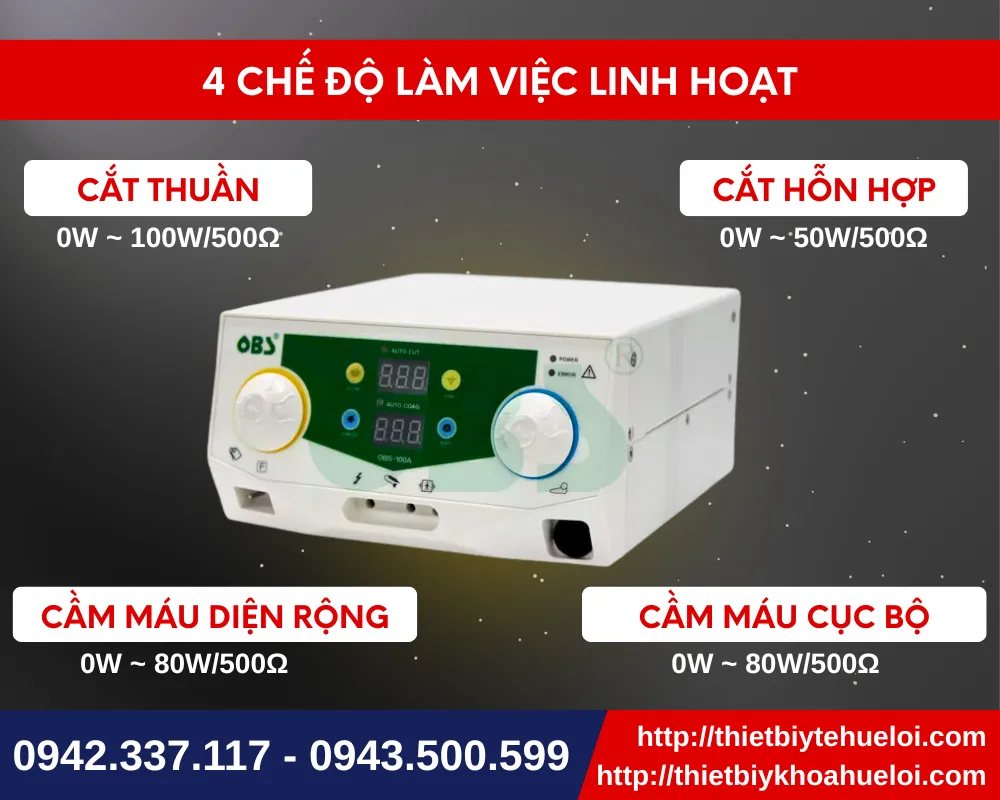 4 chế độ cắt đốt và cầm máu trên dao mổ điện thú y đơn cực