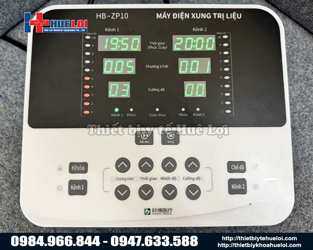 Màn hình điều khiển máy điện xung trung tần 2 kênh