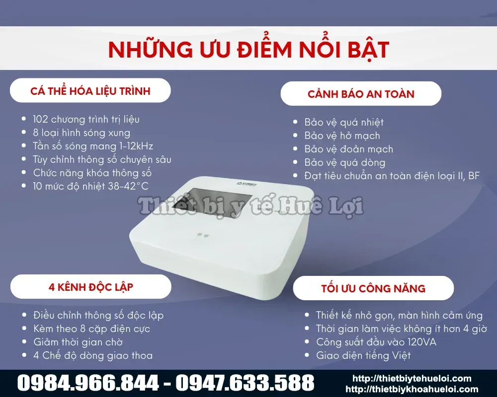 Ưu điểm của m&aacute;y điện xung 4 k&ecirc;nh