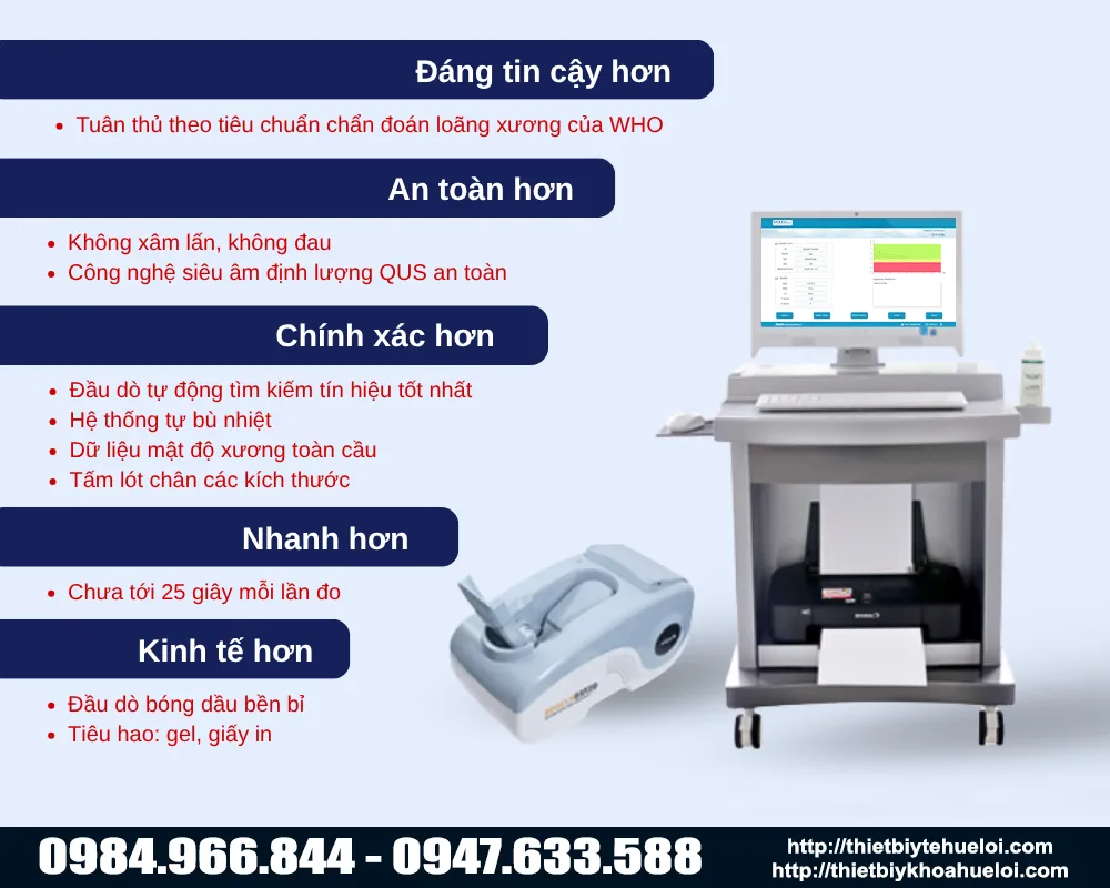 Những ưu điểm nổi bật của m&aacute;y đo mật độ xương g&oacute;t ch&acirc;n bằng s&oacute;ng si&ecirc;u &acirc;m