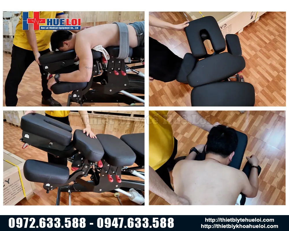 Chi tiết c&aacute;c phần của giường nắn chỉnh cột sống hiện đại