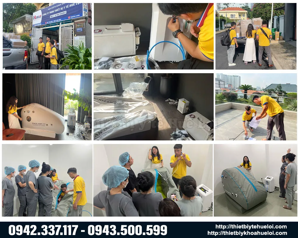 C&ocirc;ng Ty TBYT Hu&ecirc; Lợi b&agrave;n giao buồng oxy cao &aacute;p