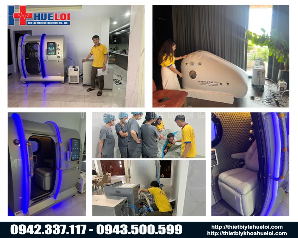 huê lợi bàn giao buồng oxy cao áp chính hãng