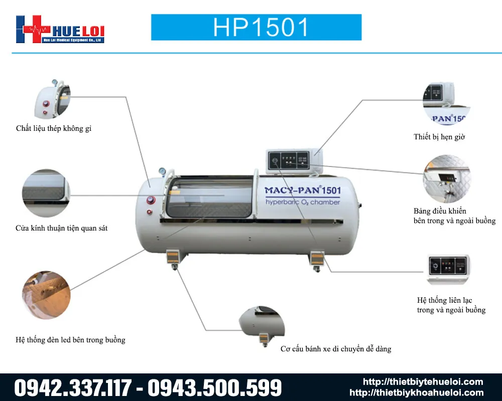 Cấu tạo của buồng oxy cao &aacute;p HP1501