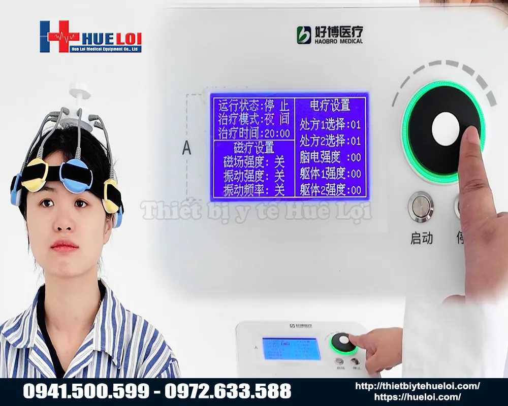 Máy từ trường xuyên sọ hỗ trợ điều trị mất ngủ stress suy nhược thần kinh
