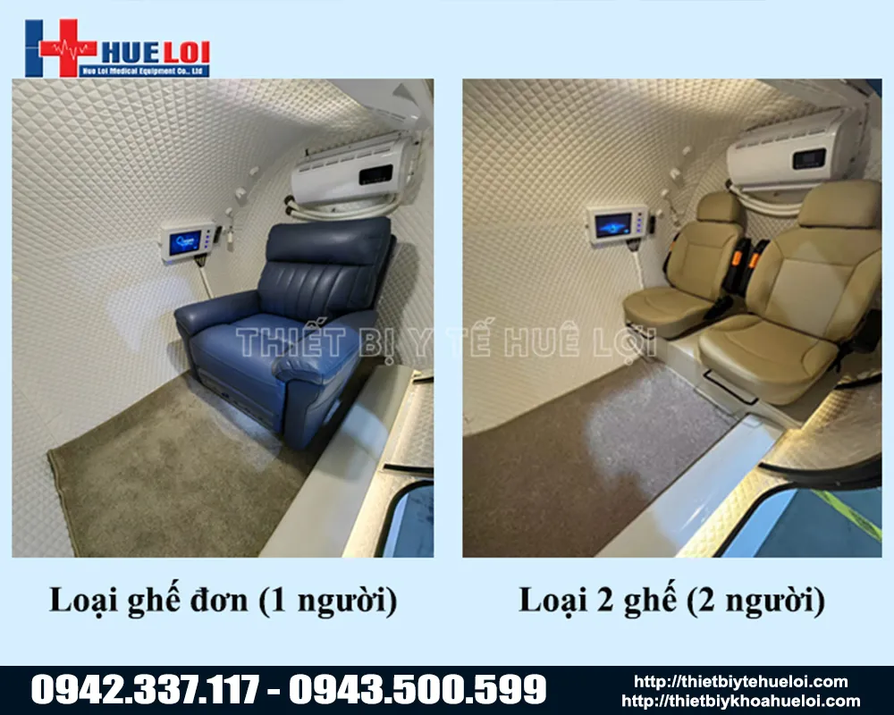 Buồng oxy tăng áp vỏ cứng nhiều chỗ ngồi