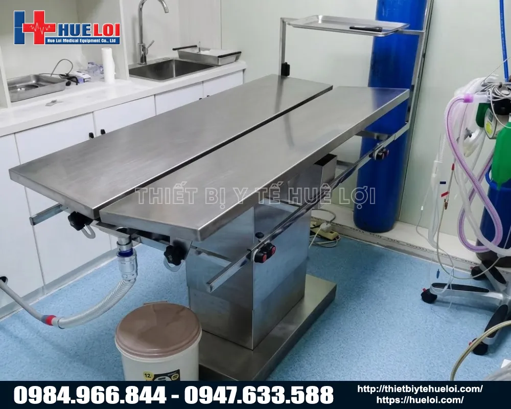 BÀN MỔ ĐIỆN CHỮ V CHO PHÒNG KHÁM THÚ Y