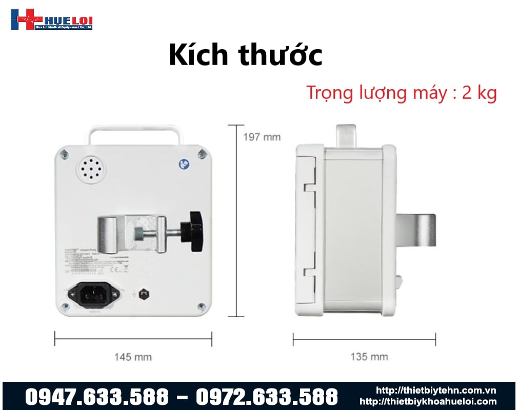 kích thước máy truyền dịch